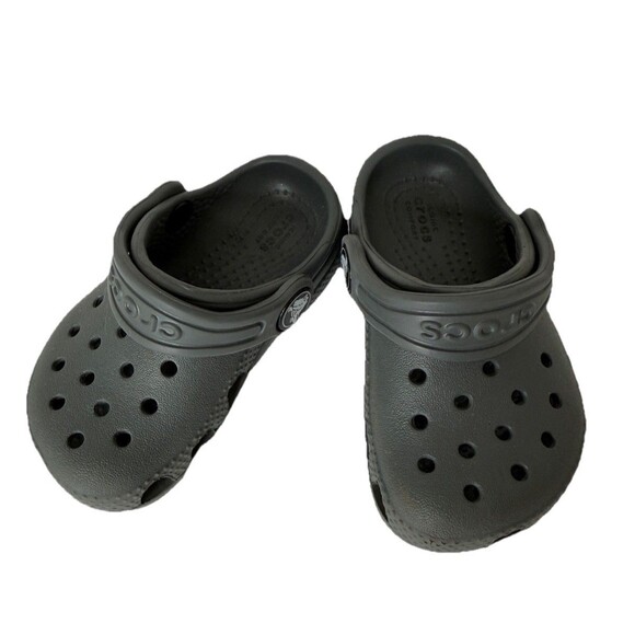 Crocs Gray Slip-On Clogs C6 Classic Toddler Baby Kids - Picture 5 of 6